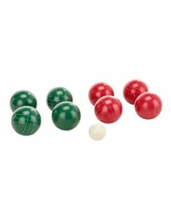 Jenjo Deluxe 8 Resin Bowls Bocce Game Set Red & Green