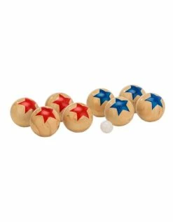 Jenjo Deluxe 8 Wooden Ball Bowls Bocce Game Set