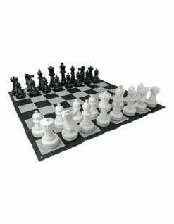 Jenjo Giant Size Plastic Outdoor Chess Game Set w/Mat 3x3m