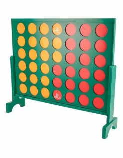 Jenjo Wooden Indoor Outdoor Giant Connect Four In A Row Game Set 120x109cm Green
