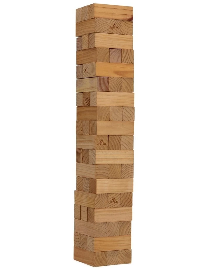 Jenjo 54 Piece Giant Jenga Outdoor Wood Block Game 127cm 1 Jenjo 54 Piece Giant Jenga Outdoor Wood Block Game 127cm