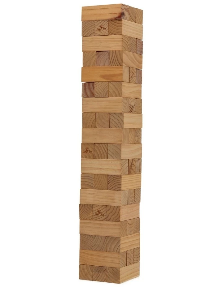Jenjo 54 Piece Giant Jenga Outdoor Wood Block Game 127cm 2 Jenjo 54 Piece Giant Jenga Outdoor Wood Block Game 127cm - Image 2