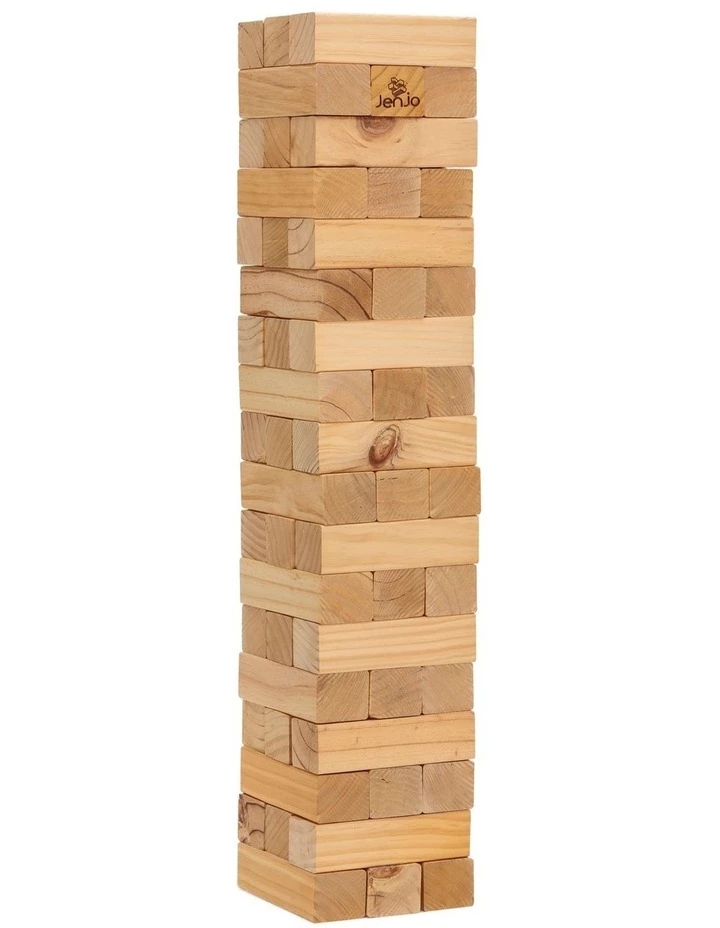 Jenjo 54 Piece Giant Outdoor Wooden Block Game 91cm 1 Jenjo 54 Piece Giant Outdoor Wooden Block Game 91cm