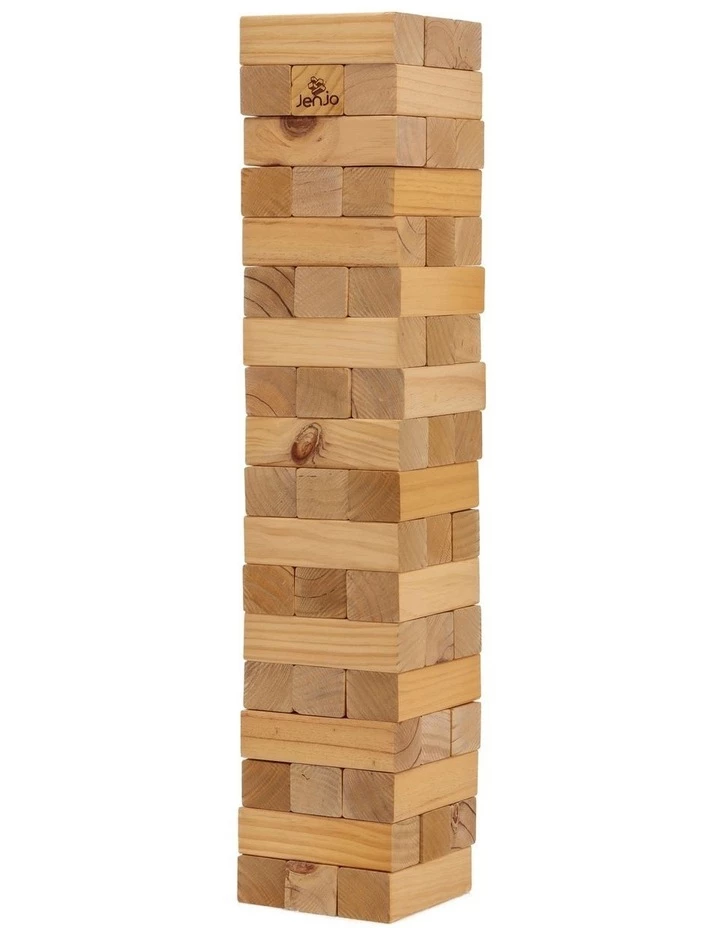 Jenjo 54 Piece Giant Outdoor Wooden Block Game 91cm 2 Jenjo 54 Piece Giant Outdoor Wooden Block Game 91cm - Image 2