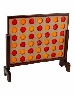 Jenjo Mega Hardwood Connect Four In A Row Game Set 75x79cm