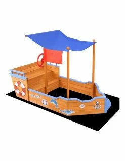 Keezi Boat Sand Pit With Canopy