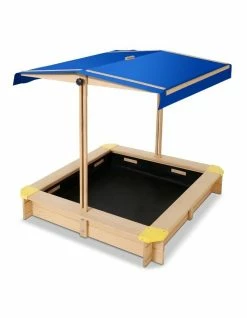 Keezi Wooden Outdoor Sand Box Set - Natural Wood