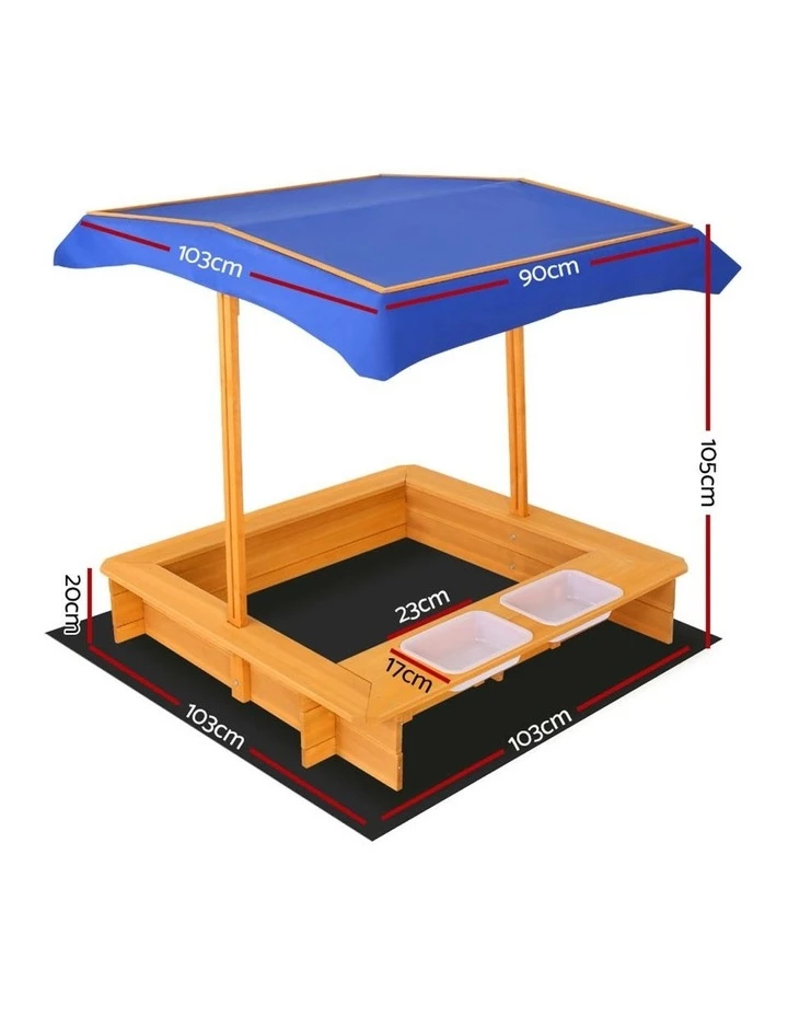 Keezi Outdoor Canopy Sand Pit 2 Keezi Outdoor Canopy Sand Pit - Image 2