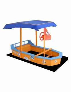 Keezi Boat-Shaped Canopy Sand Pit