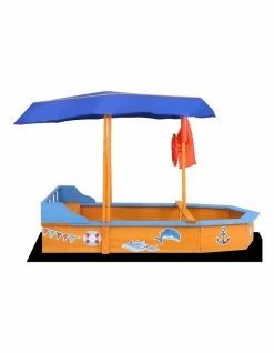 Keezi Boat-Shaped Canopy Sand Pit -Lifespan Kids shop 758030140 5 720x928