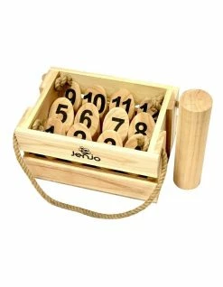 Jenjo Molkky Scatter Smite & Scattles Hardwood Throwing Game