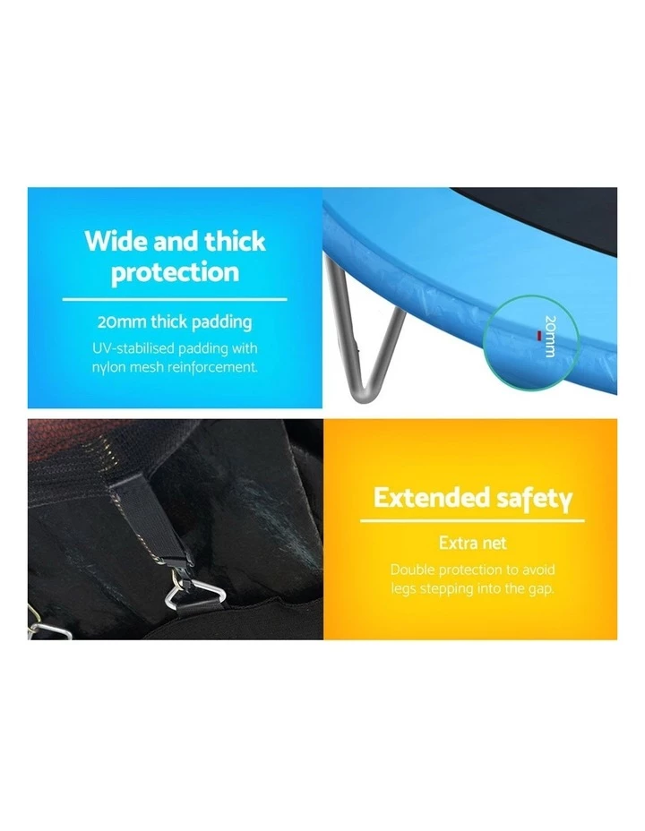 My Plaza 12FT Trampoline Round Trampolines Kids Enclosure Safety Net Pad Outdoor Multi-coloured Flat 4 My Plaza 12FT Trampoline Round Trampolines Kids Enclosure Safety Net Pad Outdoor Multi-coloured Flat - Image 4