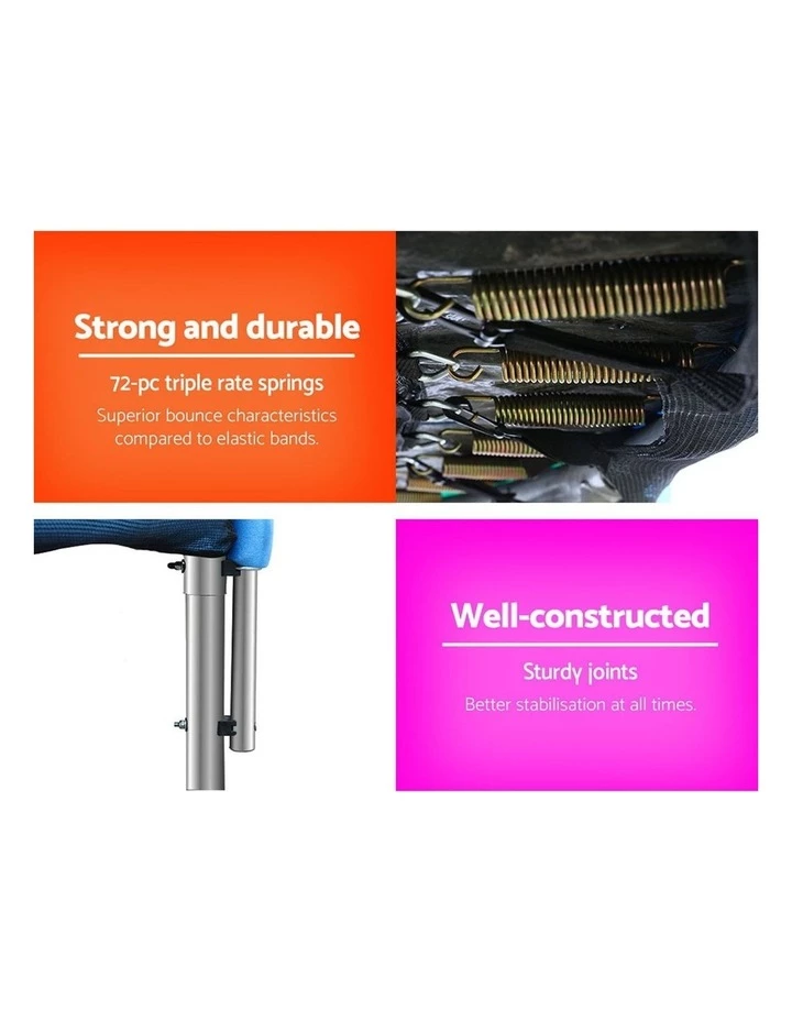 My Plaza 12FT Trampoline Round Trampolines Kids Enclosure Safety Net Pad Outdoor Multi-coloured Flat 5 My Plaza 12FT Trampoline Round Trampolines Kids Enclosure Safety Net Pad Outdoor Multi-coloured Flat - Image 5