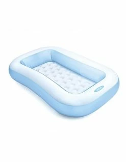 Intex 166 x 100cm Rectangular Inflatable Kids Swimming Pool - Blue