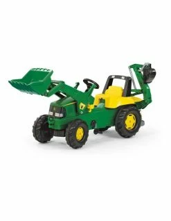 John Deere Ride-On Tractor Toy with Loader & Excavator