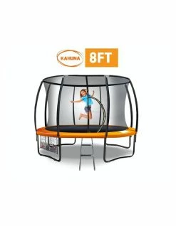 Kahuna 8ft Trampoline Spring Outdoor Free Mat Pad Net Ladder - Orange