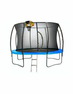 Kahuna 8ft Trampoline Free Safety Net Spring Pad Cover Mat Ladder Basketball Set