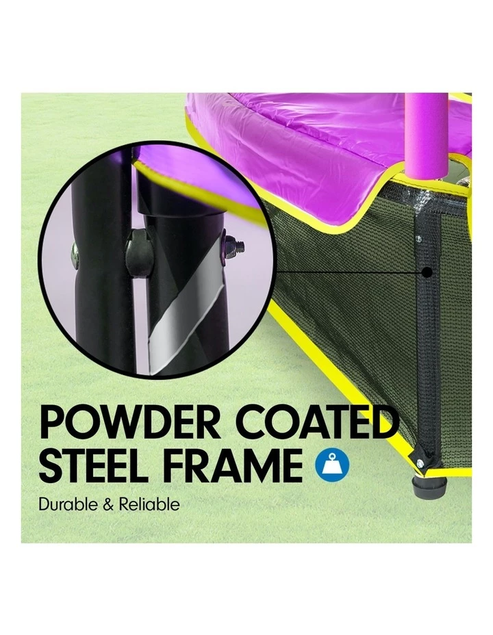 Kahuna 4.5ft Trampoline Round Free Safety Net Spring Pad Cover Mat Outdoor Yellow Purple 5 Kahuna 4.5ft Trampoline Round Free Safety Net Spring Pad Cover Mat Outdoor Yellow Purple - Image 5