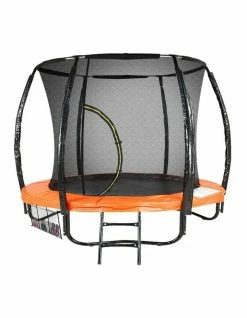 Kahuna 6ft Trampoline Round Free Safety Net Spring Pad Cover Mat Ladder- Orange