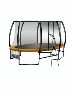 Kahuna Trampoline 8 Ft X 14ft Oval Outdoor With Mat Pad Net Ladder- Orange
