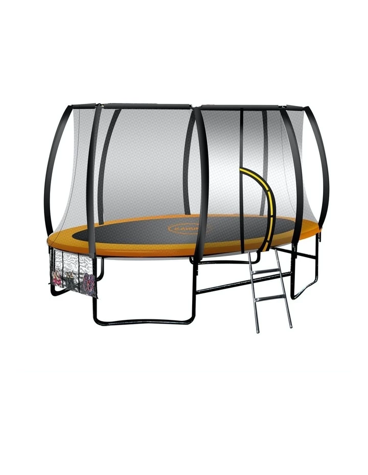 Kahuna Trampoline 8 Ft X 14ft Oval Outdoor With Mat Pad Net Ladder- Orange 1 Kahuna Trampoline 8 Ft X 14ft Oval Outdoor With Mat Pad Net Ladder- Orange