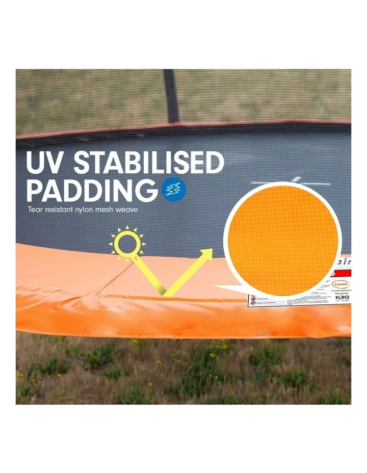 Kahuna Trampoline 8 Ft X 14ft Oval Outdoor With Mat Pad Net Ladder- Orange 5 Kahuna Trampoline 8 Ft X 14ft Oval Outdoor With Mat Pad Net Ladder- Orange - Image 5