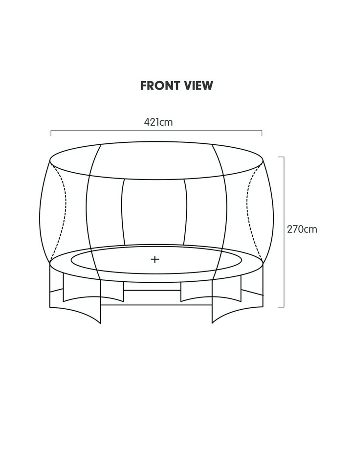 Kahuna Trampoline 8 Ft X 14ft Oval Outdoor With Mat Pad Net Ladder- Orange 6 Kahuna Trampoline 8 Ft X 14ft Oval Outdoor With Mat Pad Net Ladder- Orange - Image 6