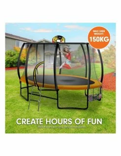 Kahuna 14ft X 8ft Trampoline Free Safety Net Spring Pad Cover Mat Ladder Basketball Set- Orange -Lifespan Kids shop 812821510 6 720x928