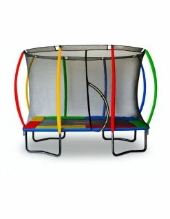 Kahuna Trampoline 6 Ft X 9 Ft Rectangular Outdoor with Mat Pad Net - Rainbow