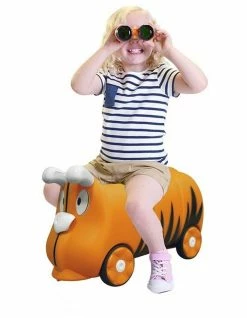 Lenoxx Kids/Children 18L Travel Luggage Trolley Ride On Wheel Suitcase Orange