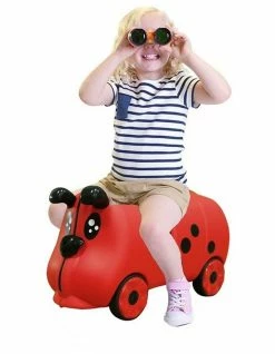 Lenoxx Kids/Children 18L Travel Cabin Luggage Trolley Ride On Wheel Suitcase Red