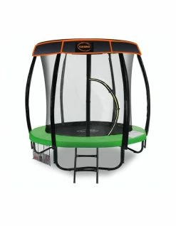 Kahuna 6ft Trampoline with Roof Cover Pad Mat Net Ladder Outdoor Round Green