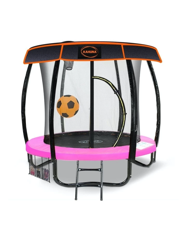Kahuna 6ft Trampoline Free Safety Net Spring Pad Roof Cover Mat Basketball Set Pink 1 Kahuna 6ft Trampoline Free Safety Net Spring Pad Roof Cover Mat Basketball Set Pink