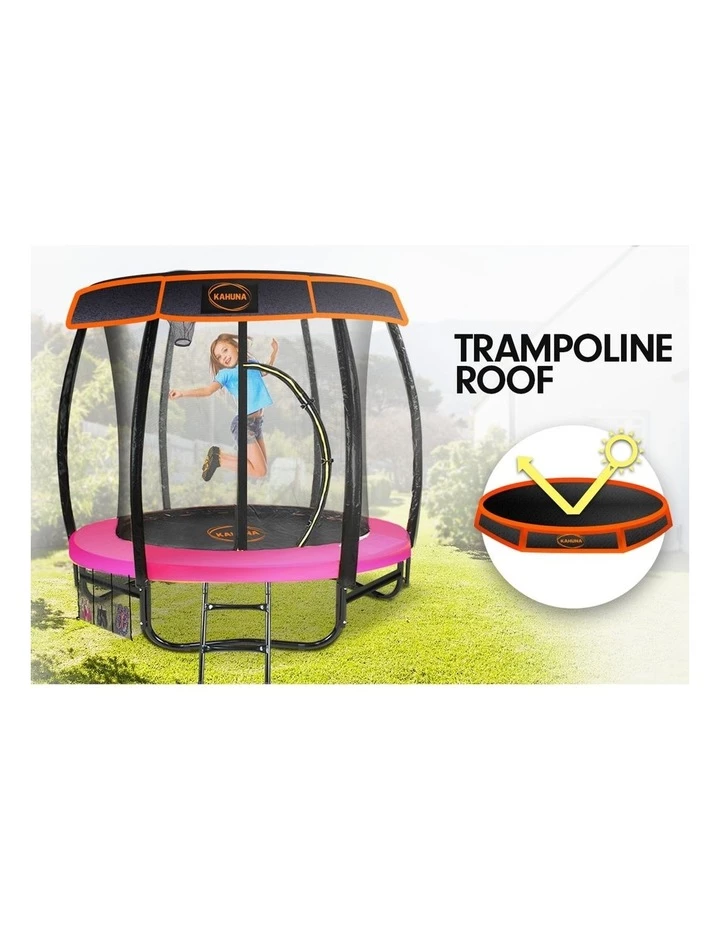 Kahuna 6ft Trampoline Free Safety Net Spring Pad Roof Cover Mat Basketball Set Pink 3 Kahuna 6ft Trampoline Free Safety Net Spring Pad Roof Cover Mat Basketball Set Pink - Image 3