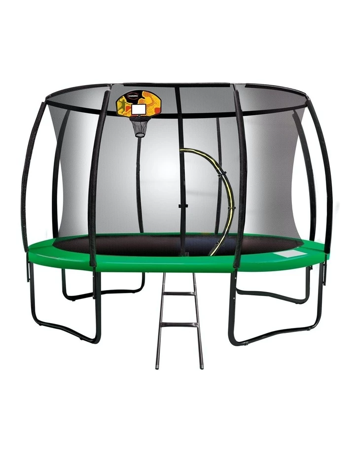 Kahuna 8ft Net Spring Pad Basketball Green Trampoline Set 1 Kahuna 8ft Net Spring Pad Basketball Green Trampoline Set