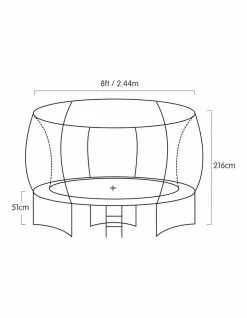 Kahuna 8ft Trampoline Safety Net Spring Pad Cover Mat Ladder Free Basketball Set Orange/Blue -Lifespan Kids shop 816582880 7 720x928