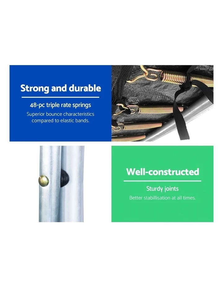 Everfit 8FT Trampoline Round Trampolines Kids Present Gift Enclosure Safety Net Pad Outdoor Orange 6 Everfit 8FT Trampoline Round Trampolines Kids Present Gift Enclosure Safety Net Pad Outdoor Orange - Image 6