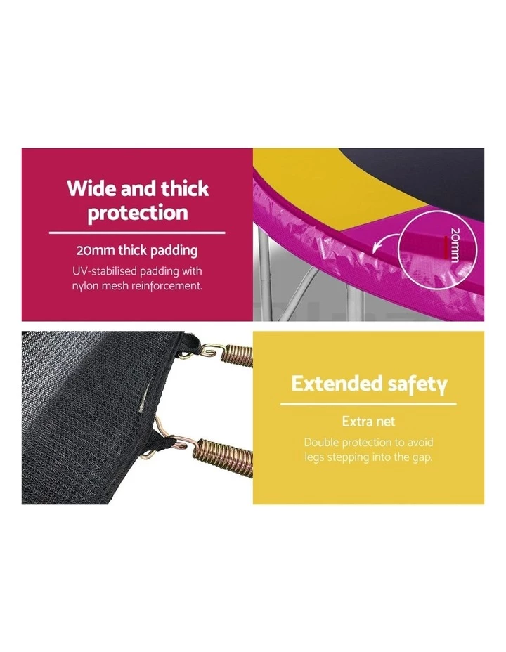 Everfit 12FT Trampoline Round Trampolines With Basketball Hoop Kids Present Gift Enclosure Safety Net Pad Outdoor Multi-coloured 5 Everfit 12FT Trampoline Round Trampolines With Basketball Hoop Kids Present Gift Enclosure Safety Net Pad Outdoor Multi-coloured - Image 5