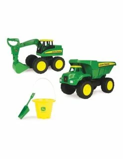 John Deere 38cm Big Scoop Farm Dump Truck & Excavator Vehicle/Sand Toys Set 3+