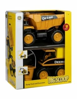 John Deere 38cm Big Scoop Sandpit Construction Dump Truck/Excavator Sand Toy Set