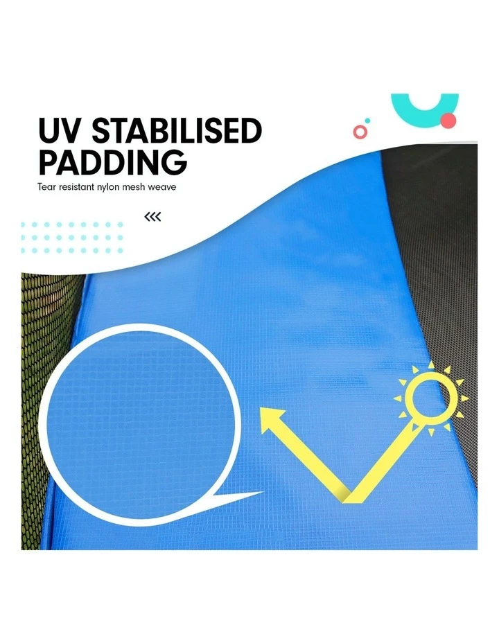 Kahuna 8ft Round Trampoline with Safety Net, Ladder and Basketball Set Blue 3 Kahuna 8ft Round Trampoline with Safety Net, Ladder and Basketball Set Blue - Image 3