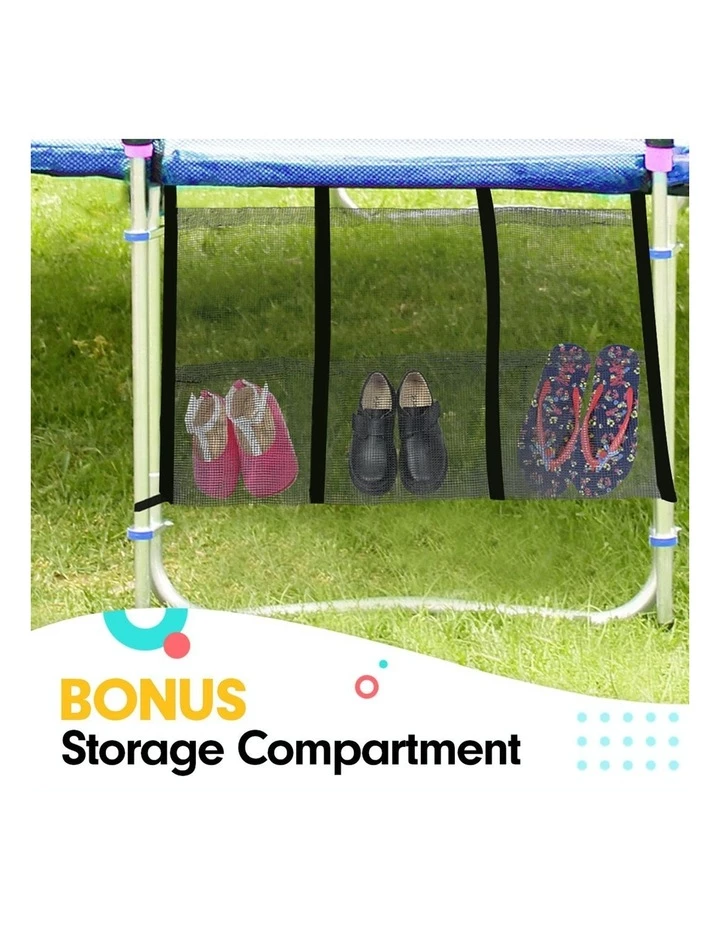 Kahuna 8ft Round Trampoline with Safety Net, Ladder and Basketball Set Blue 6 Kahuna 8ft Round Trampoline with Safety Net, Ladder and Basketball Set Blue - Image 6