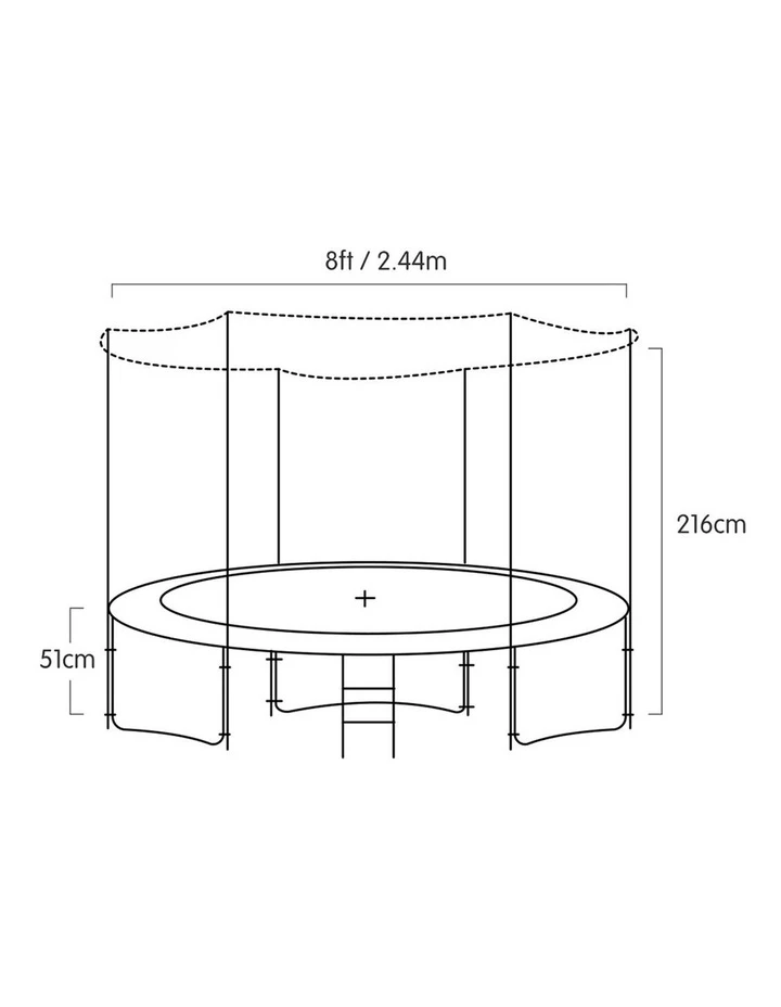 Kahuna Blizzard 8ft Round Spring Trampoline with Net Mat Ladder and Basketball Set Green 7 Kahuna Blizzard 8ft Round Spring Trampoline with Net Mat Ladder and Basketball Set Green - Image 7