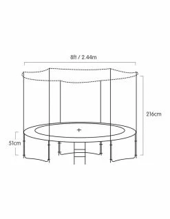 Kahuna 8ft Round Spring Trampoline with Net, Pad, and Ladder Orange -Lifespan Kids shop 840045340 5 720x928