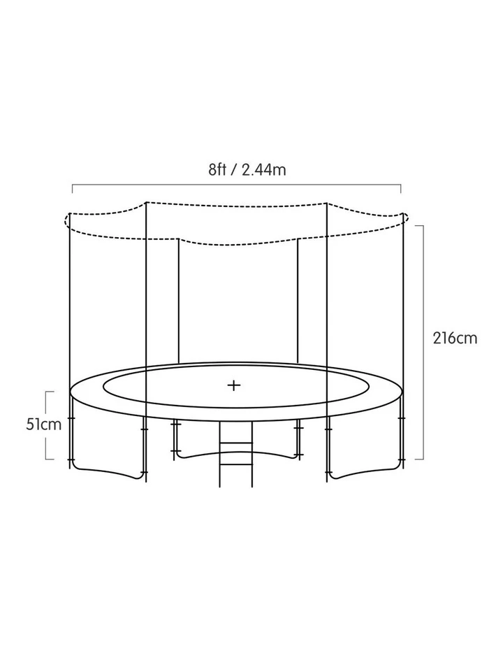 Kahuna 8ft Round Spring Trampoline with Net, Pad, Ladder and Basketball Set Orange 7 Kahuna 8ft Round Spring Trampoline with Net, Pad, Ladder and Basketball Set Orange - Image 7