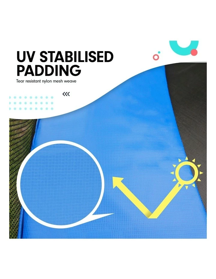 Kahuna 16ft Round Trampoline with Net, Pad, Mat, Ladder and Basketball Set Blue 3 Kahuna 16ft Round Trampoline with Net, Pad, Mat, Ladder and Basketball Set Blue - Image 3