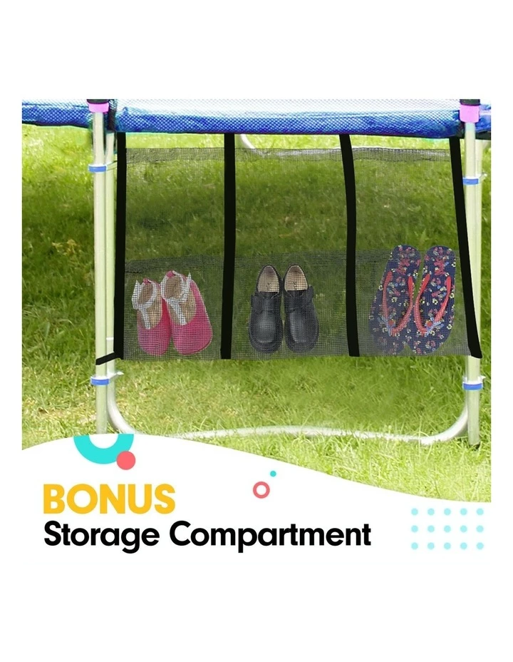 Kahuna 16ft Round Trampoline with Net, Pad, Mat, Ladder and Basketball Set Blue 6 Kahuna 16ft Round Trampoline with Net, Pad, Mat, Ladder and Basketball Set Blue - Image 6