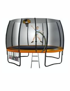 Kahuna 10ft Springless Trampoline with Basketball Set Orange