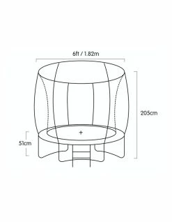 Kahuna 6ft Trampoline Round Outdoor Free Safety Net Spring Pad Cover Mat Basketball Green -Lifespan Kids shop 853938190 7 720x928