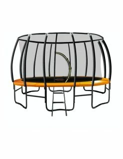 New Kahuna Trampoline 14ft with Pad Net Mat Spring Round Enclosure - Orange